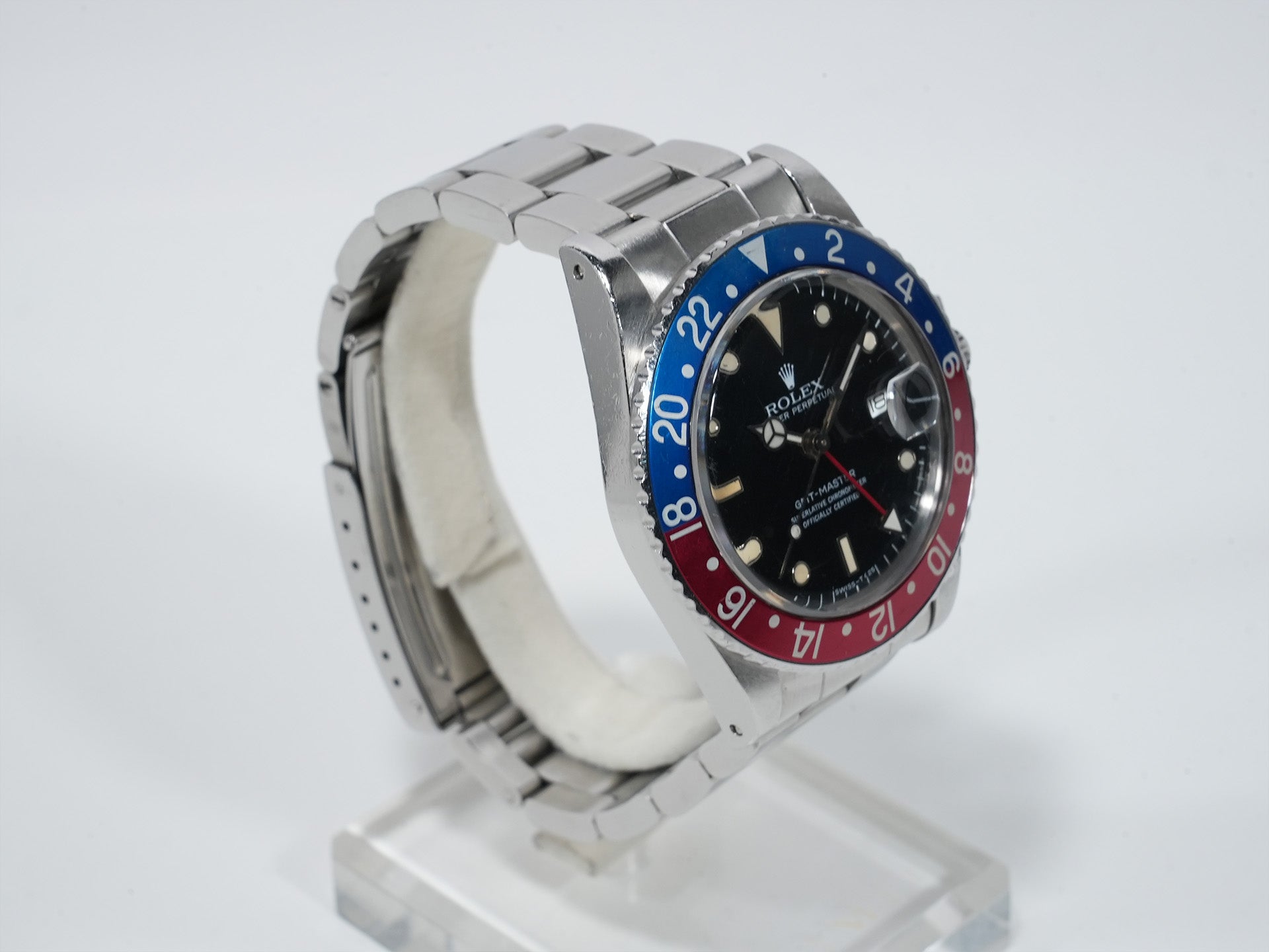 Rolex GMT Master Ref. 16750, stainless steel, black dial, Oyster bracelet, pre-owned (ep244ax3)