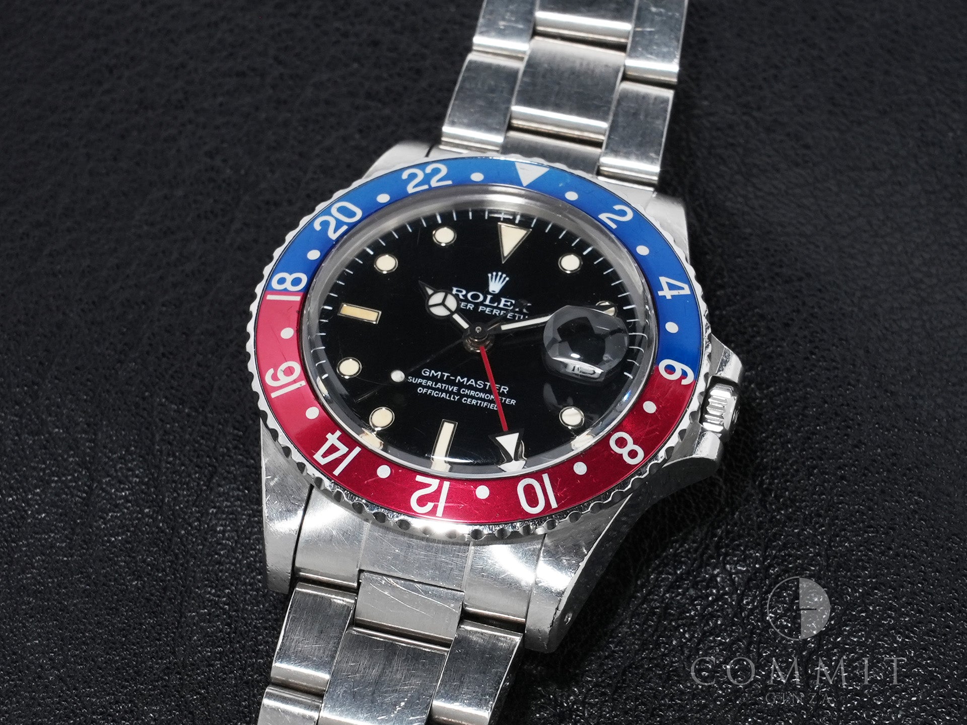 Rolex GMT Master Ref. 16750, stainless steel, black dial, Oyster bracelet, pre-owned (ep244ax3)
