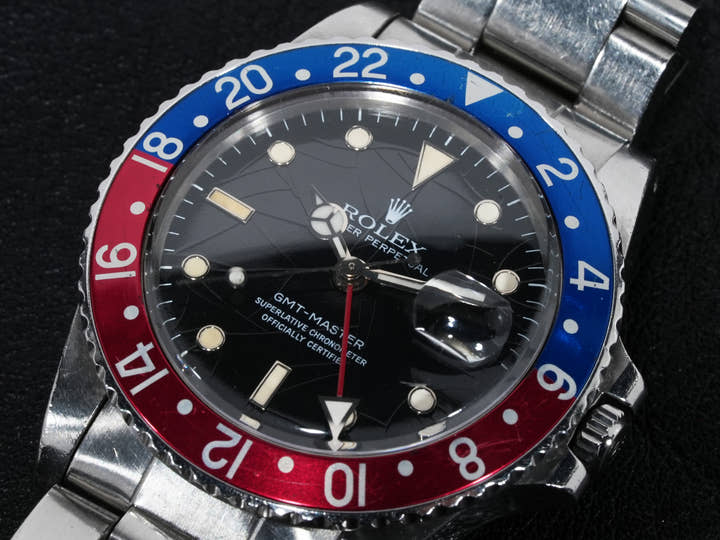 Rolex GMT Master Ref. 16750, stainless steel, black dial, Oyster bracelet, pre-owned (ep244ax3)