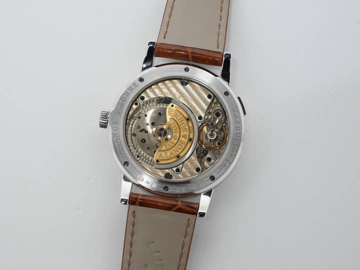 A. Lange &amp; Söhne Grand LangeMatic Ref. 309.025 Platinum Silver Dial, Pre-owned (y7cduxzz)