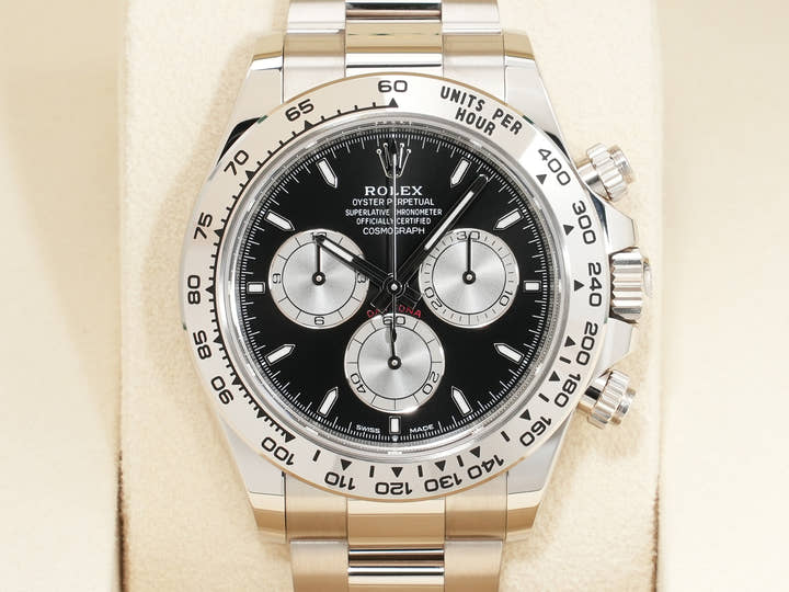 Rolex Daytona Ref. 126509 White Gold, Bright Black x Steel Dial, Unused  k7huurjq