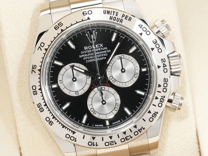 Rolex Daytona Ref. 126509 White Gold, Bright Black x Steel Dial, Unused  k7huurjq