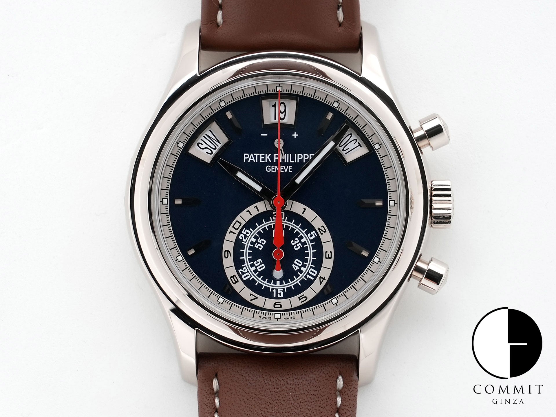 Patek Philippe Annual Calendar Chronograph Ref. 5960/01G-001 White Gold Blue Dial Pre-owned (Used) bjfitu46