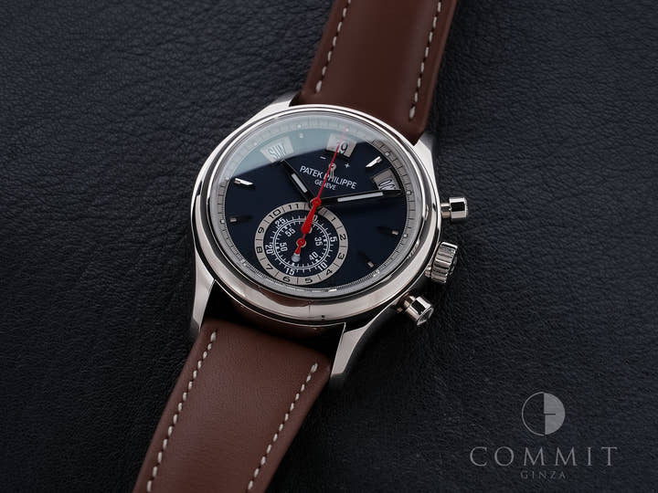 Patek Philippe Annual Calendar Chronograph Ref. 5960/01G-001 White Gold Blue Dial Pre-owned (Used) bjfitu46