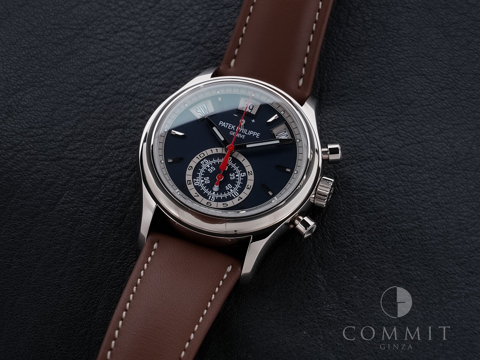 Patek Philippe Annual Calendar Chronograph Ref. 5960/01G-001 White Gold Blue Dial Pre-owned (Used) bjfitu46