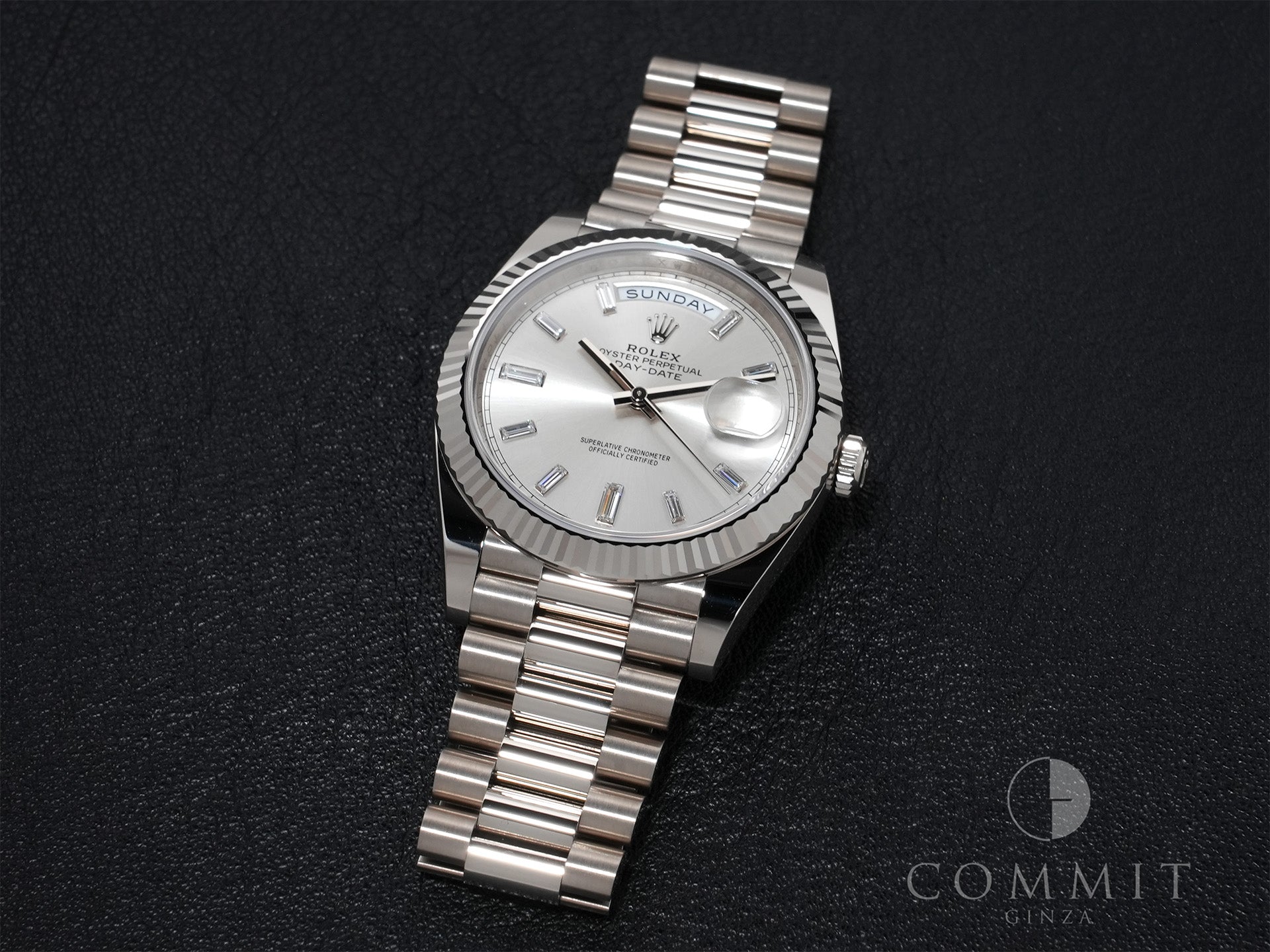 Rolex Day-Date 40 Ref. 228239A White Gold Silver x 10P Diamond Dial Pre-owned (Used)  zizkqen7