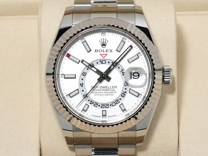 Rolex Sky-Dweller Ref. 336934 Stainless Steel/White Gold White Dial Oyster Bracelet Unused koad6ug5