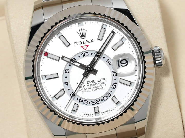 Rolex Sky-Dweller Ref. 336934 Stainless Steel/White Gold White Dial Oyster Bracelet Unused koad6ug5