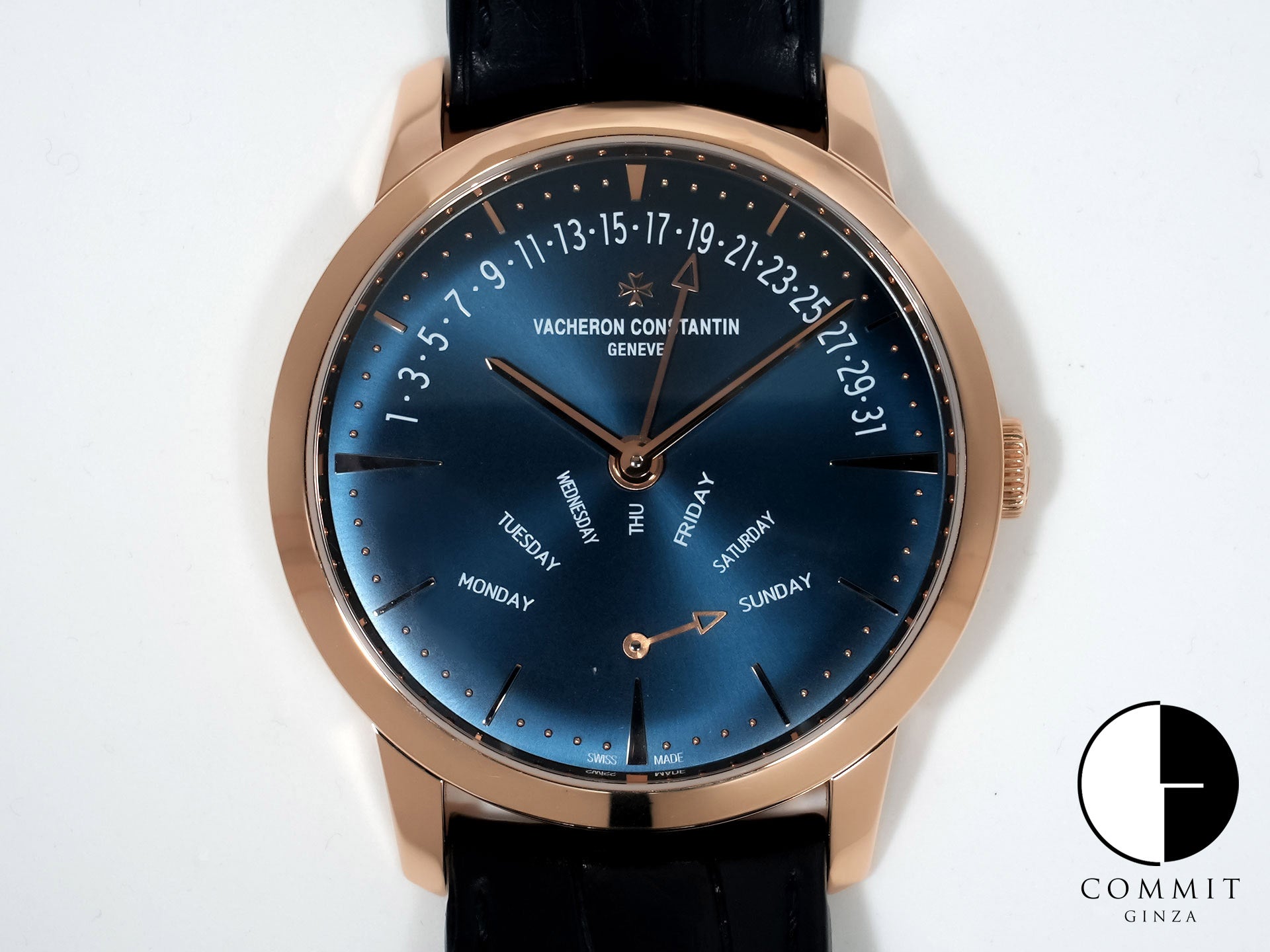 Vacheron Constantin Patrimony Retrograde Day/Date Ref. 4000U/000R-B516 Pink Gold Dark Blue Dial Pre-owned dzu3bcvk