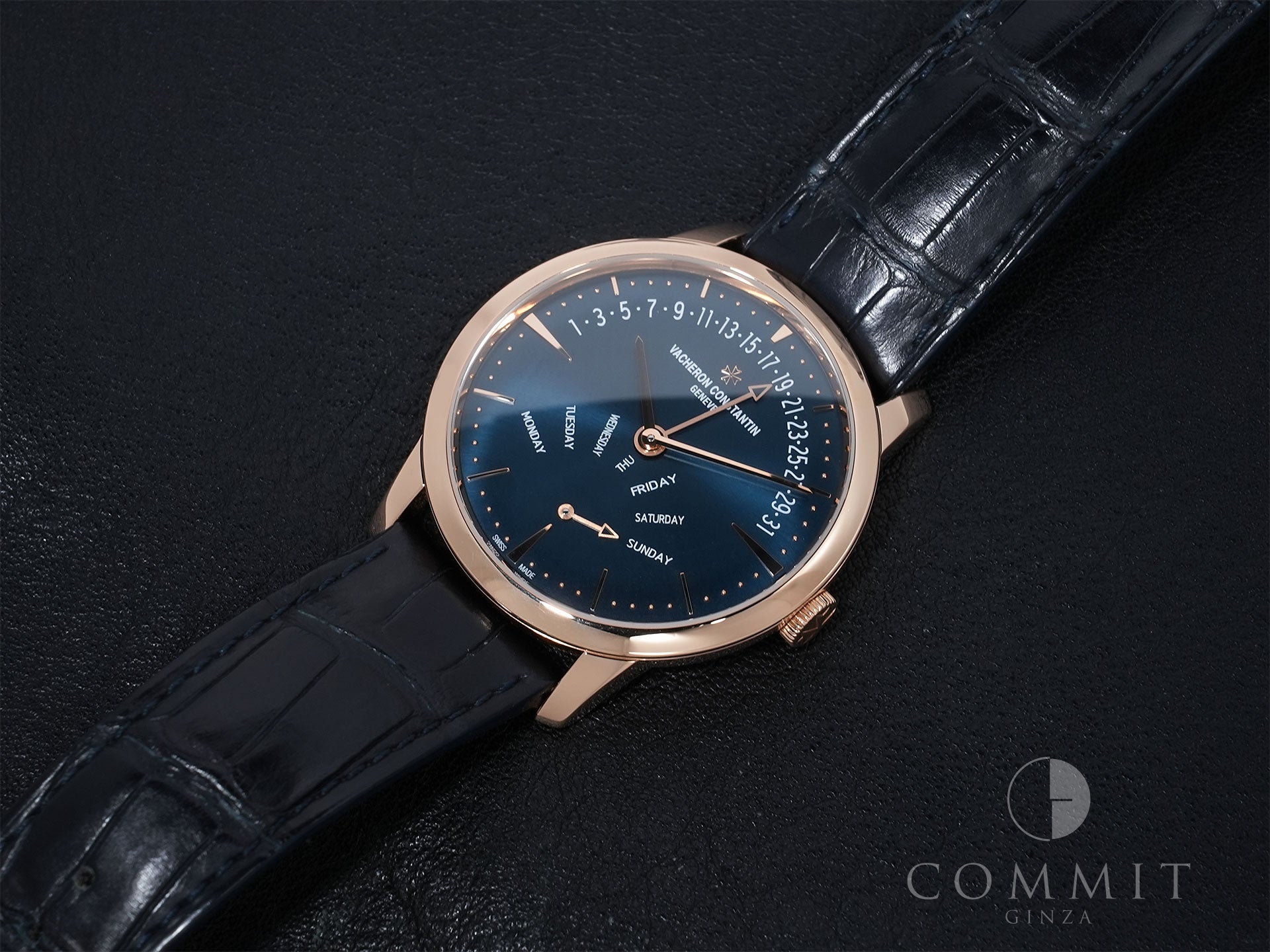Vacheron Constantin Patrimony Retrograde Day/Date Ref. 4000U/000R-B516 Pink Gold Dark Blue Dial Pre-owned dzu3bcvk