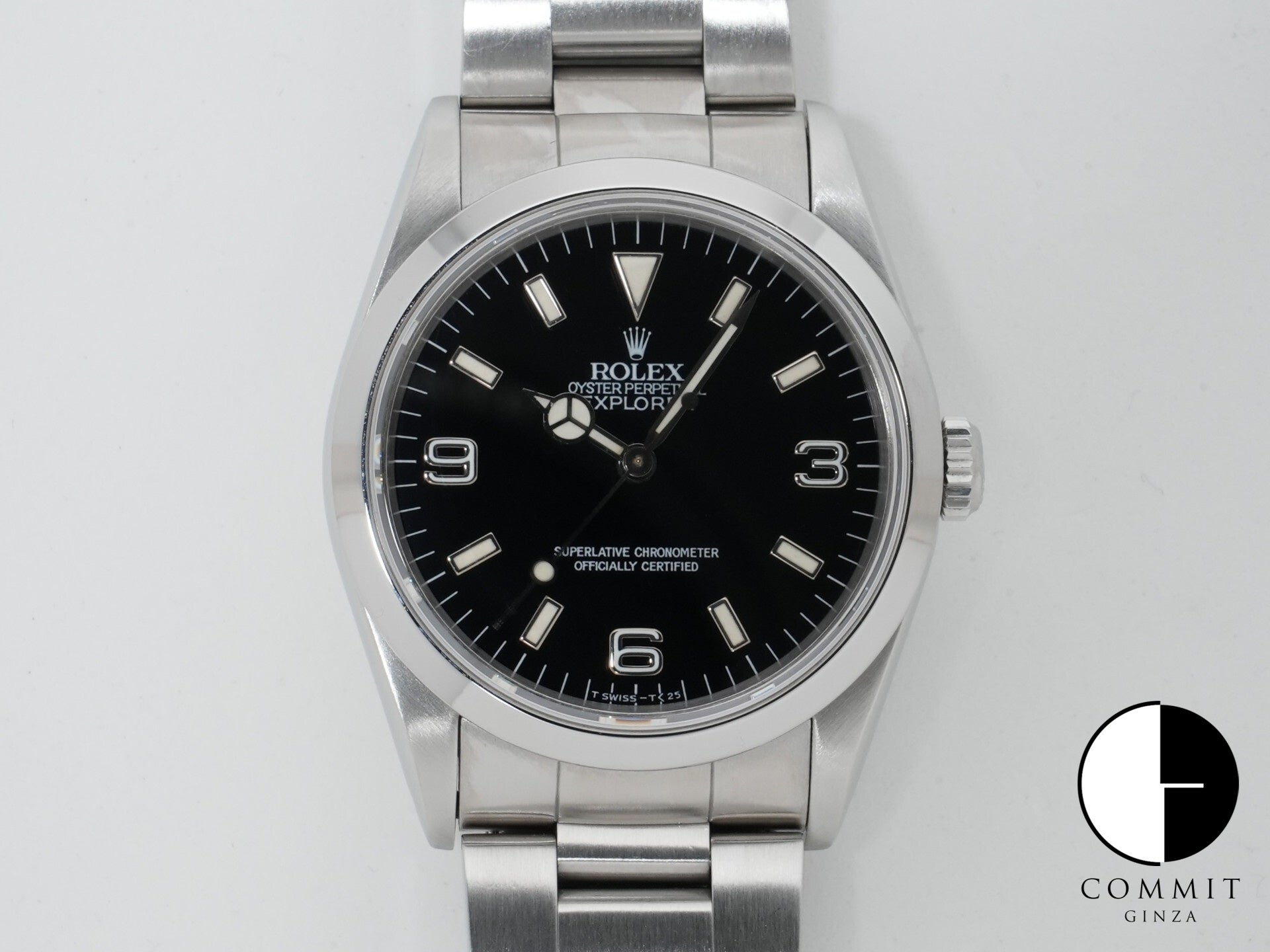 Rolex Explorer I Ref. 14270, stainless steel, black dial, Oyster bracelet, pre-owned.  (9gbiqw9x appears to be an internal reference number and not part of the product description)