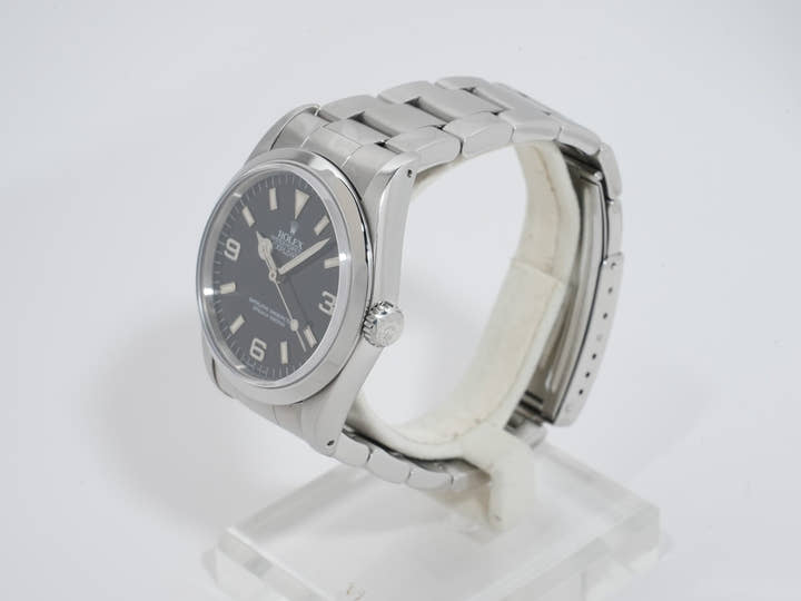 Rolex Explorer I Ref. 14270, stainless steel, black dial, Oyster bracelet, pre-owned.  (9gbiqw9x appears to be an internal reference number and not part of the product description)