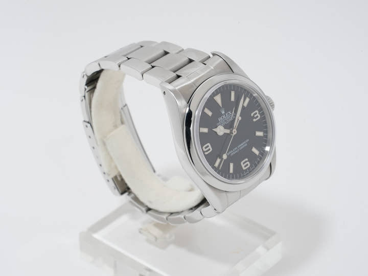 Rolex Explorer I Ref. 14270, stainless steel, black dial, Oyster bracelet, pre-owned.  (9gbiqw9x appears to be an internal reference number and not part of the product description)