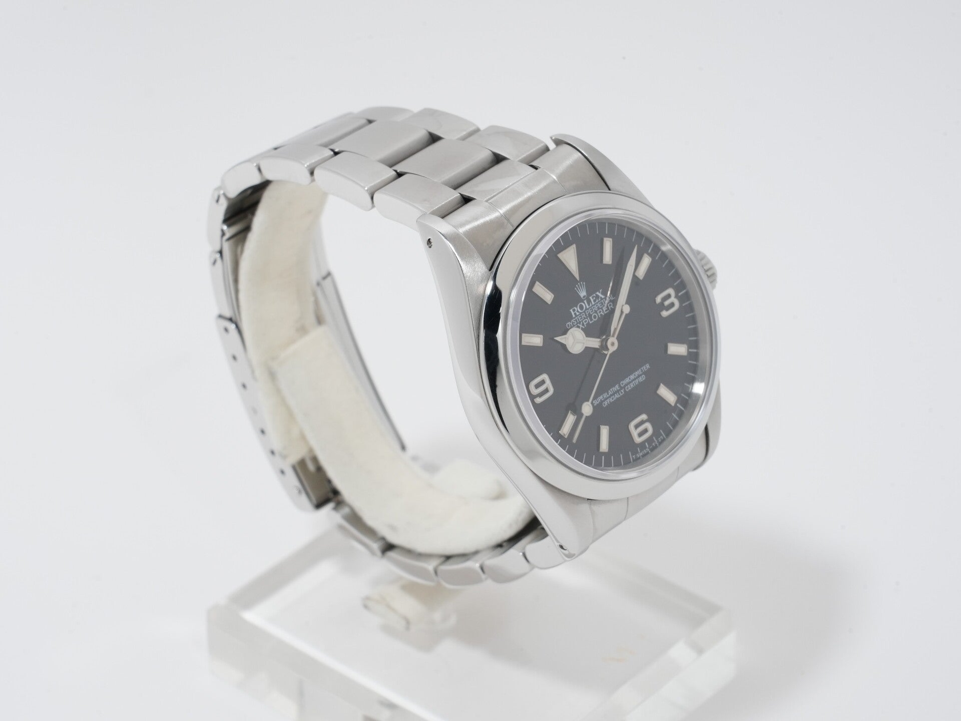 Rolex Explorer I Ref. 14270, stainless steel, black dial, Oyster bracelet, pre-owned.  (9gbiqw9x appears to be an internal reference number and not part of the product description)