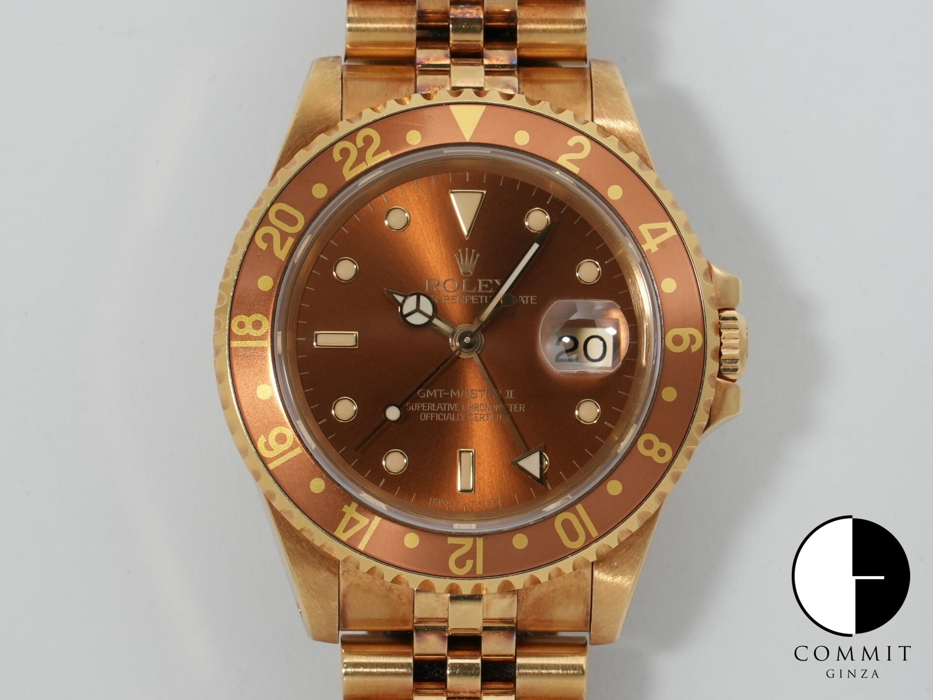 Rolex GMT-Master II Ref. 16718 Yellow Gold Brown Dial Jubilee Bracelet Pre-owned  2pwjg3sz