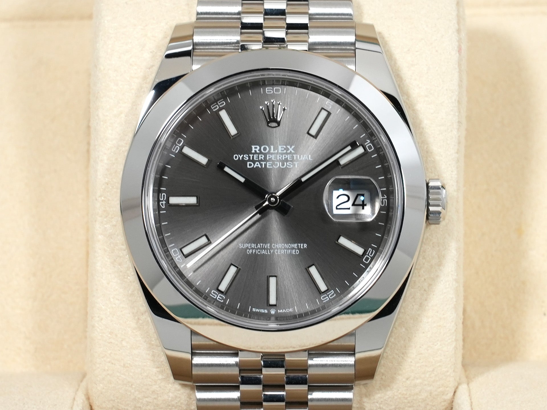 ロレックス デイトジャスト41 Ref.126300 ステンレススチール スレート文字盤 ジュビリーブレスレット 中古 k6o55bu2
