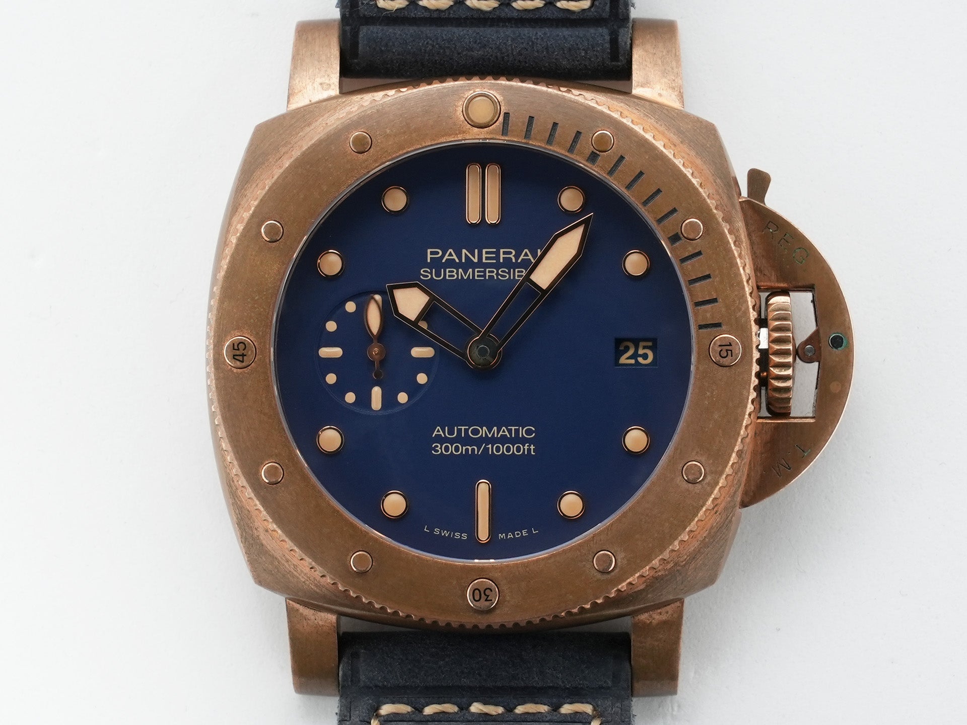 パネライ サブマーシブル ブロンゾ ブルー アビッソ Ref.PAM01074 ブロンズ ブルー文字盤 美中古 adbvfr5d