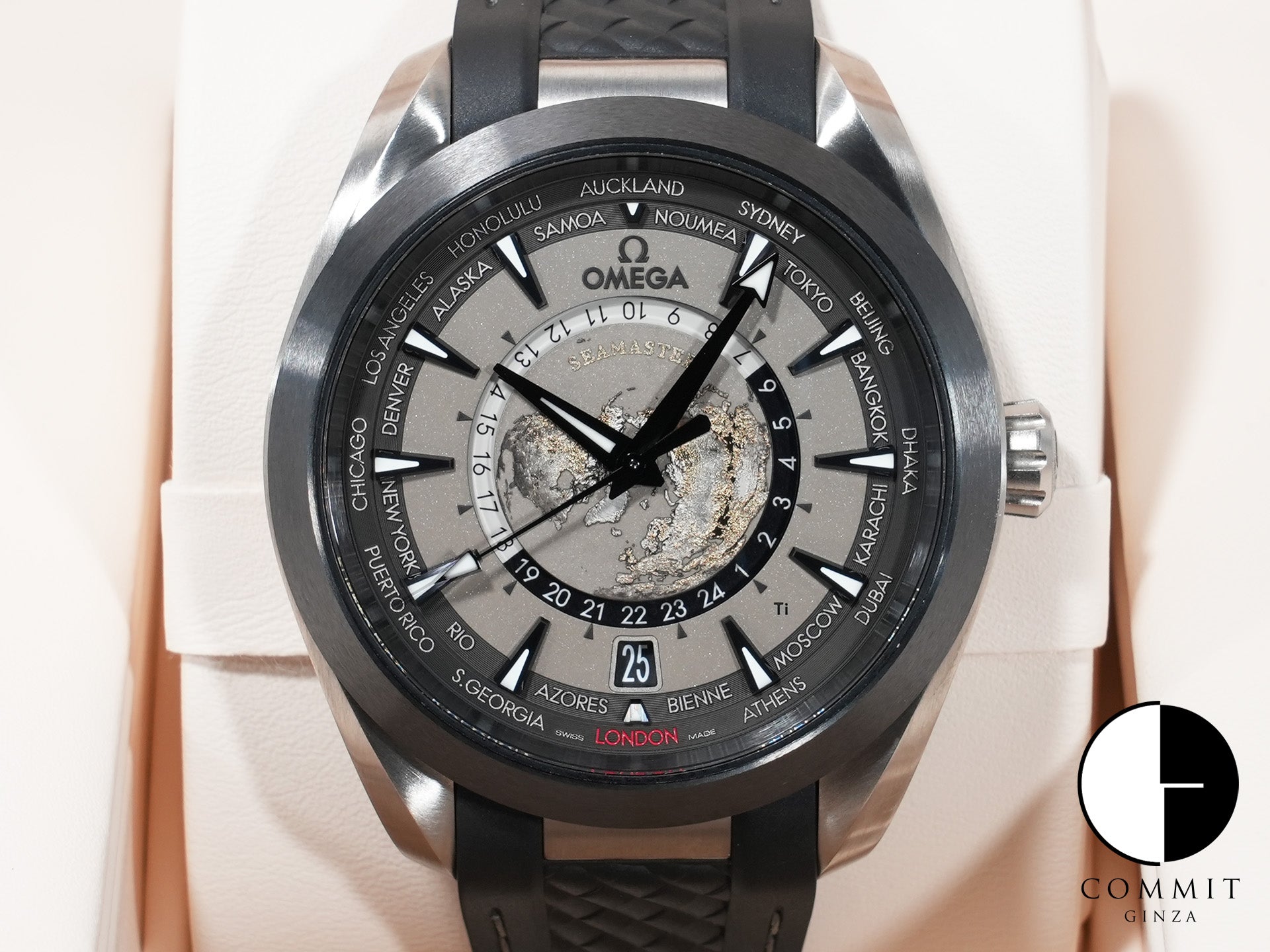 オメガ シーマスター アクアテラ 150M GMT ワールドタイマー Ref.220.92.43.22.99.001 チタン グレー文字盤 中古 neekoixq