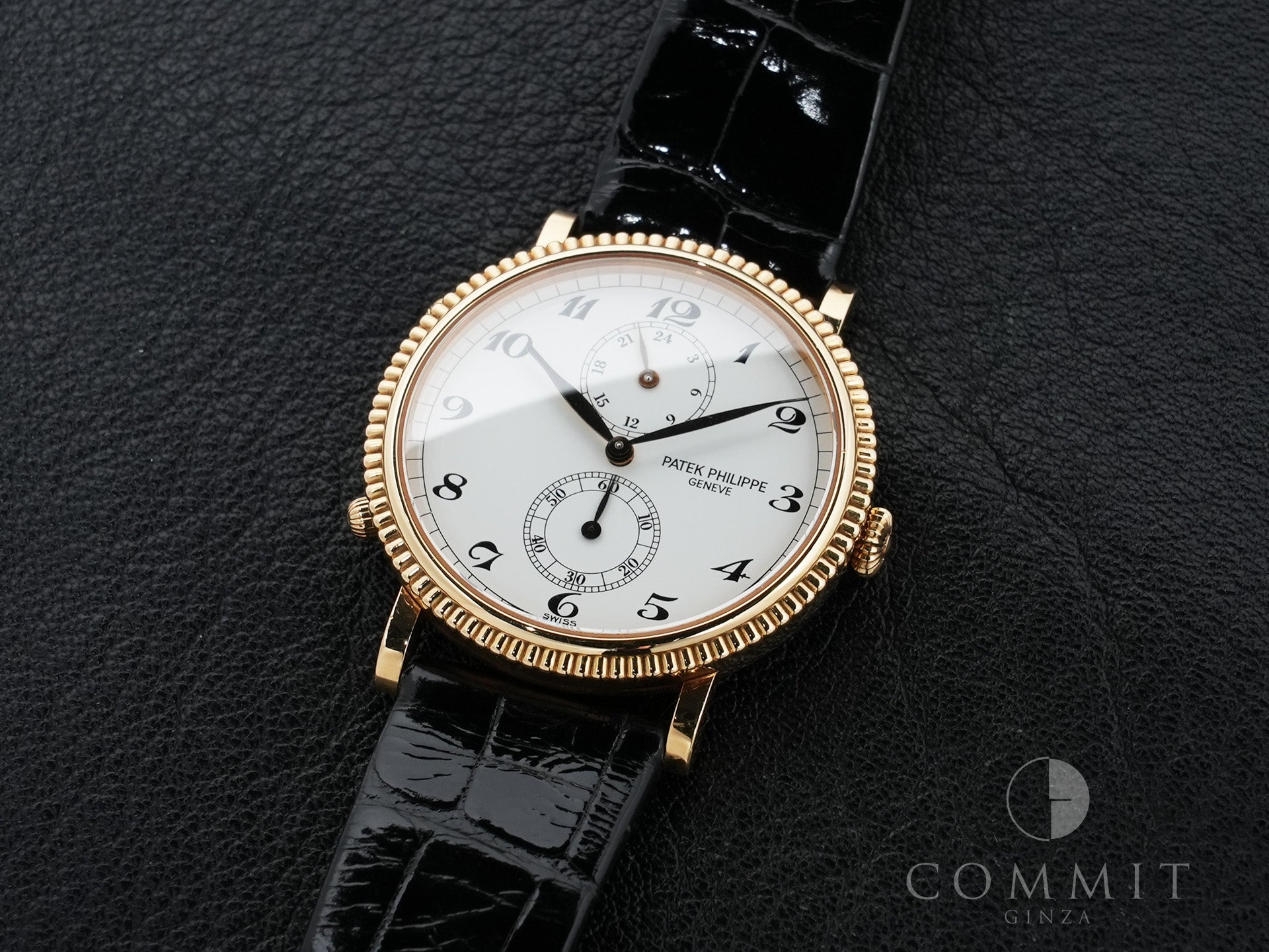 パテックフィリップ カラトラバ トラベルタイム Ref.5034J イエローゴールド ホワイト文字盤 中古 7vdedfmz