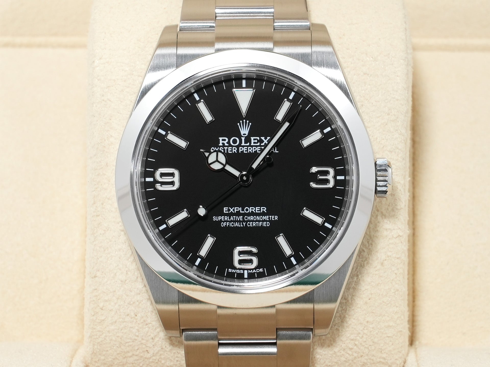 ロレックス エクスプローラーI Ref.214270 ステンレススチール ブラック文字盤 オイスターブレスレット 美品 5waxcdkd