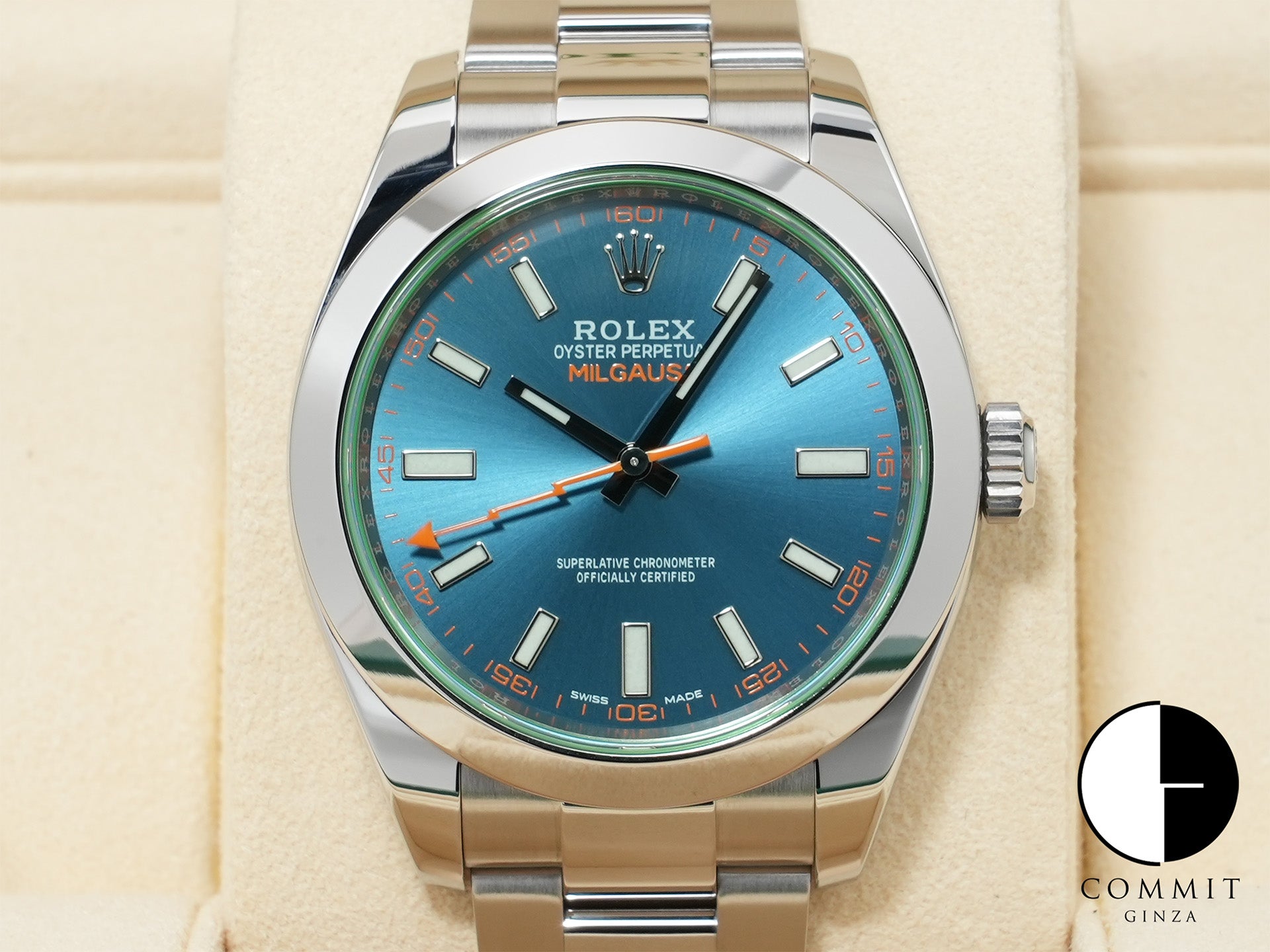 ロレックス ミルガウス Ref.116400GV ステンレススチール Zブルー文字盤 美品 m66jugj6