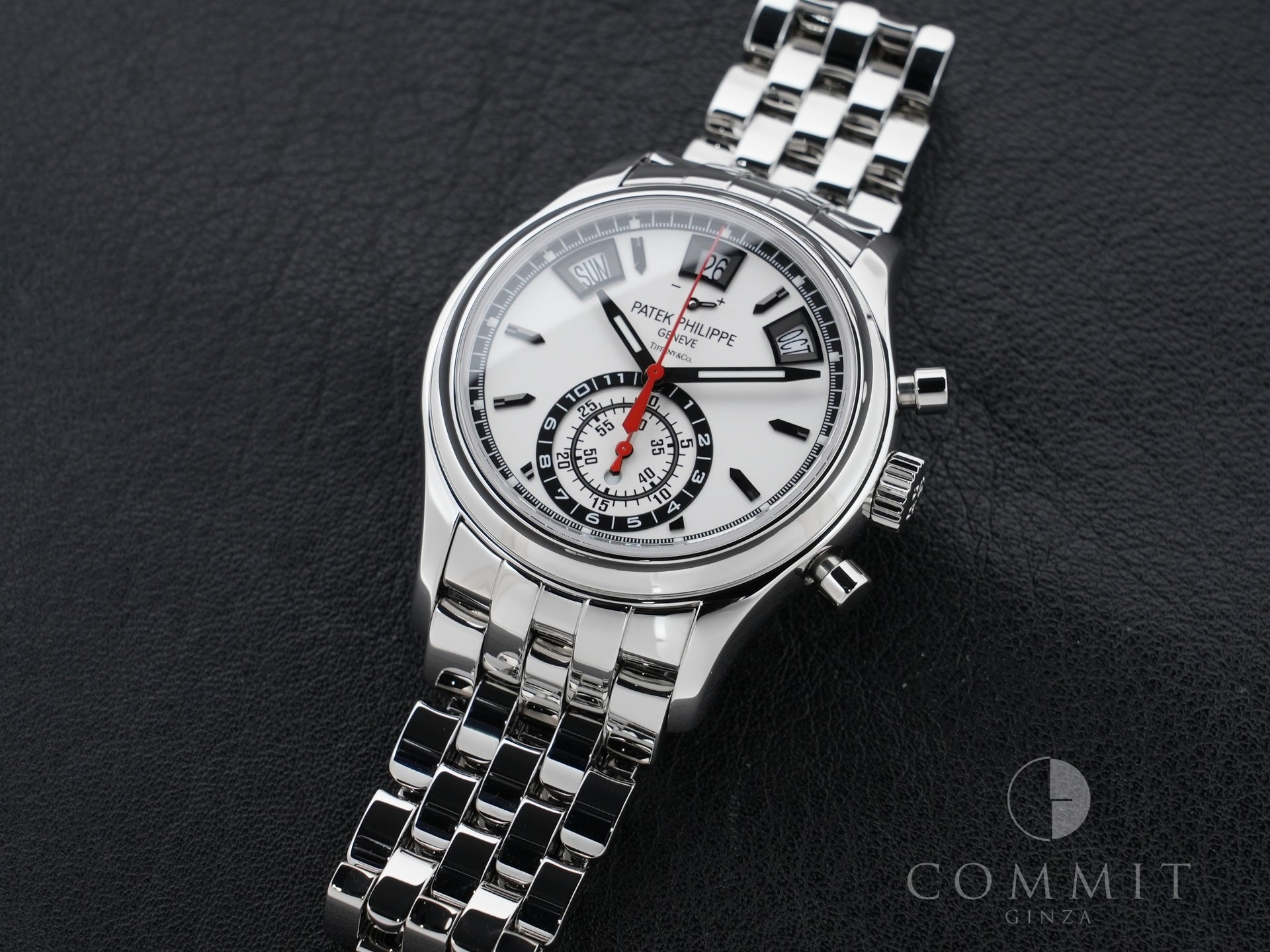 パテックフィリップ アニュアルカレンダー クロノグラフ TIFFANY＆CO. Ref.5960/1A-001 ステンレススチール シルバー文字盤 美品 a9ee7ywt