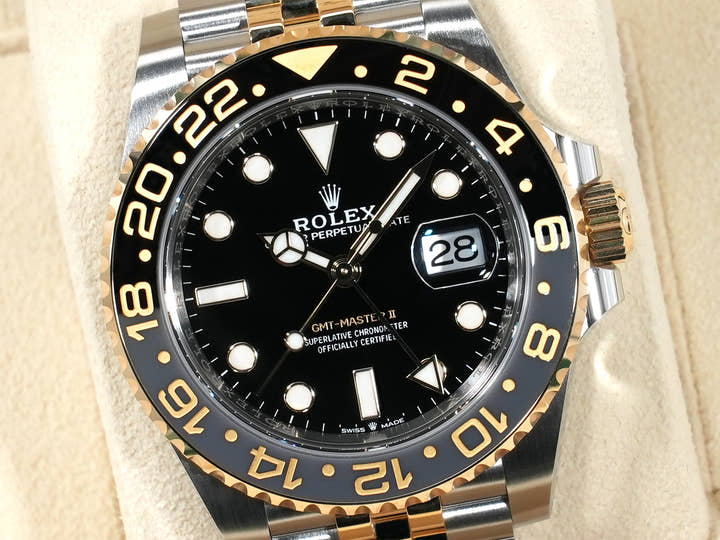 Rolex GMT-Master II Ref. 126713GRNR Stainless Steel/Yellow Gold Black Dial Jubilee Bracelet Unused nq6fesva