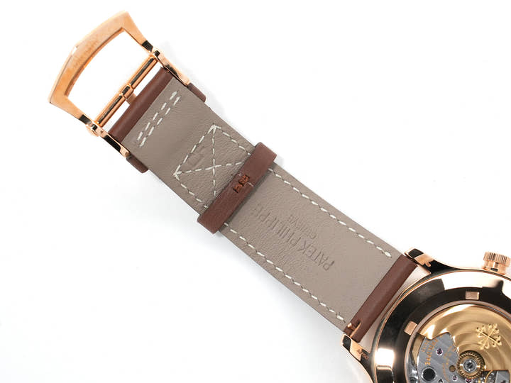 Patek Philippe Calatrava Pilot Travel Time Ref. 5524R-001 Rose Gold Brown Sunburst Dial, Unused.