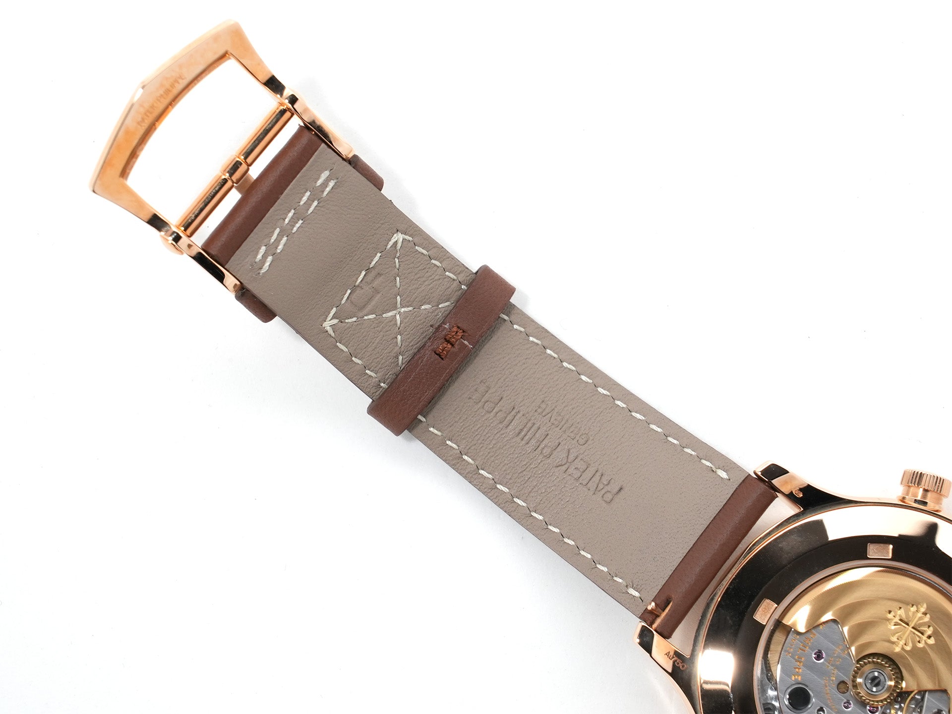 Patek Philippe Calatrava Pilot Travel Time Ref. 5524R-001 Rose Gold Brown Sunburst Dial, Unused.