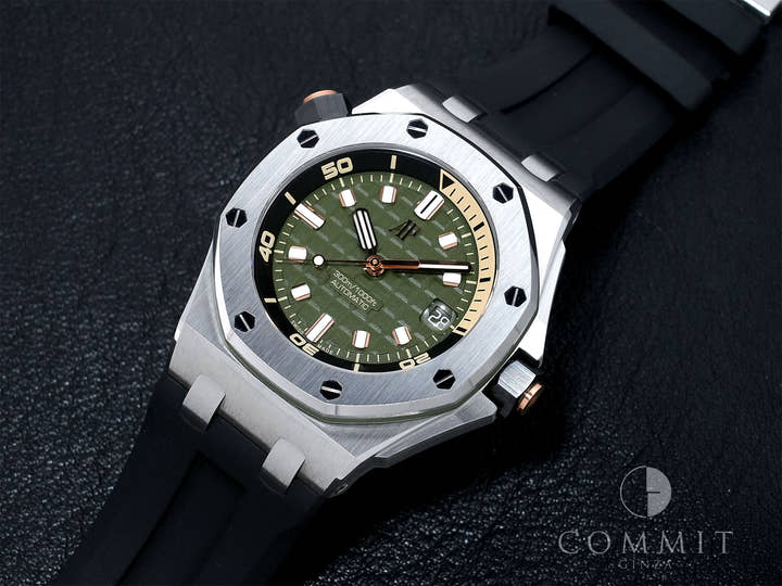 Audemars Piguet Royal Oak Offshore Diver Ref. 15720ST.OO.A052CA.01 Stainless Steel Khaki Green Dial Pre-owned (Excellent Condition)  ndjz4qz8