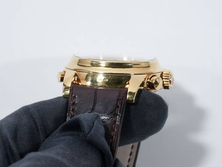 ジラールペルゴ クロノグラフ ラトラパンテ Ref.90100 18Kイエローゴールド シルバー文字盤 中古 7mvmj58y