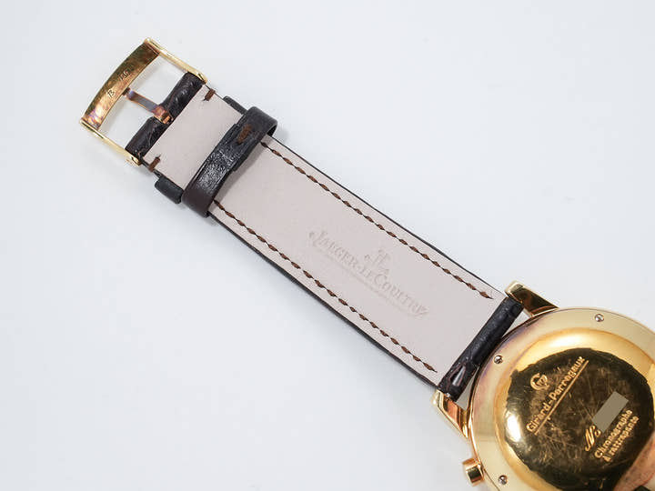 ジラールペルゴ クロノグラフ ラトラパンテ Ref.90100 18Kイエローゴールド シルバー文字盤 中古 7mvmj58y