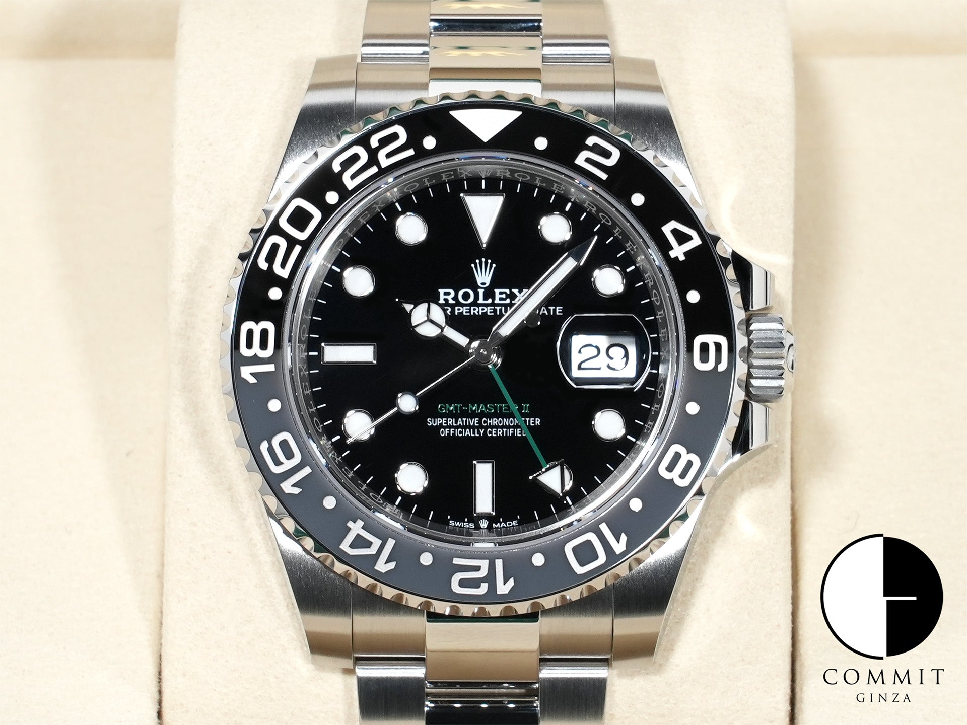 ロレックス GMTマスターII Ref.126710GRNR ステンレススチール ブラック文字盤 オイスターブレスレット 未使用 gxq2nvns