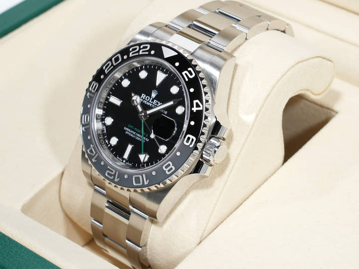 ロレックス GMTマスターII Ref.126710GRNR ステンレススチール ブラック文字盤 オイスターブレスレット 未使用 gxq2nvns