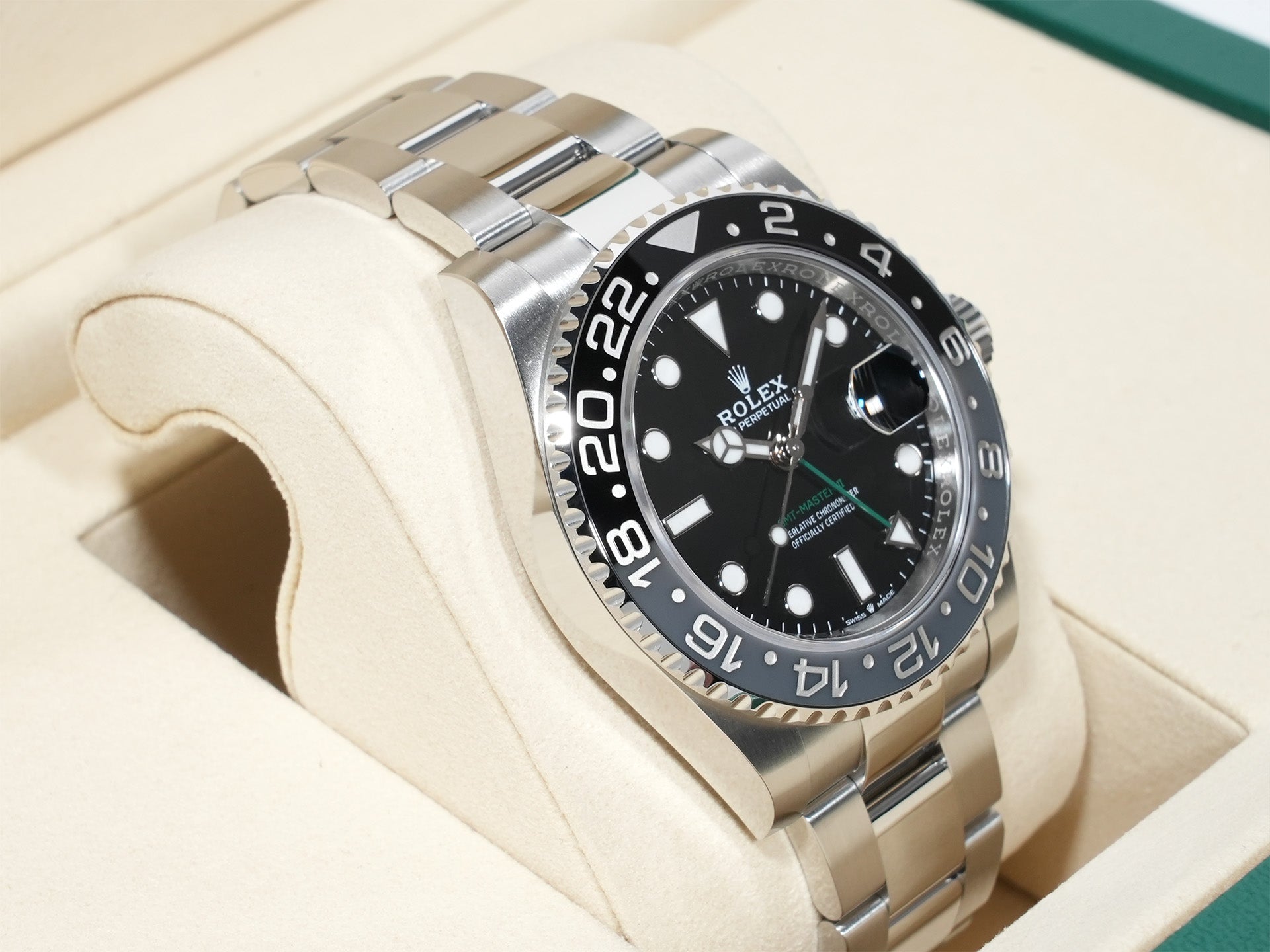 ロレックス GMTマスターII Ref.126710GRNR ステンレススチール ブラック文字盤 オイスターブレスレット 未使用 gxq2nvns