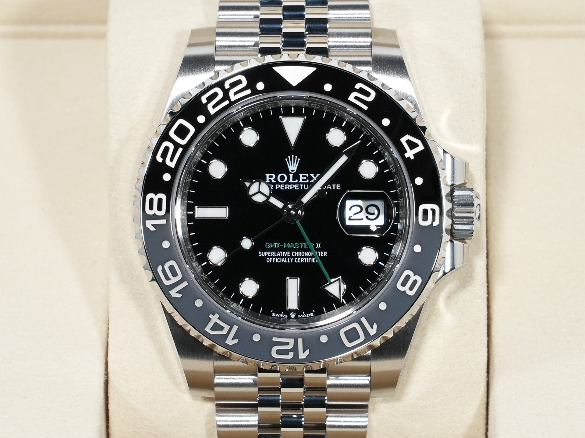 ロレックス GMTマスターII Ref.126710GRNR ステンレススチール ブラック文字盤 ジュビリーブレスレット 未使用 3zdoeskv