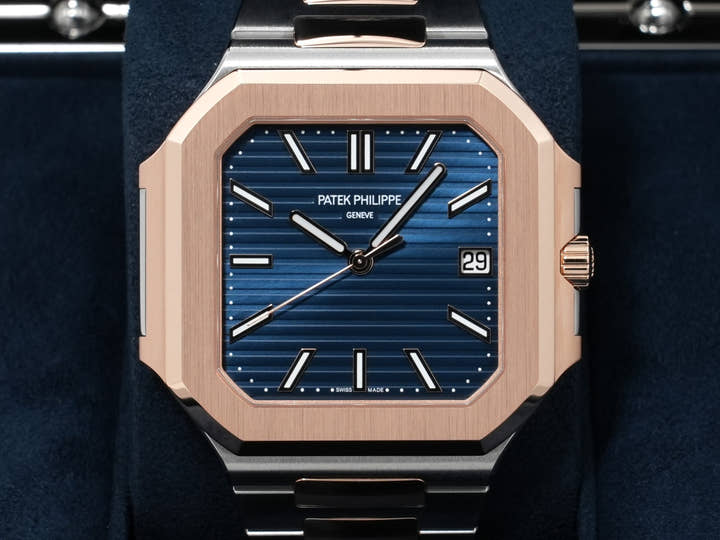 パテックフィリップ キュビタス Ref.5821/1AR-001 ステンレススチール/ローズゴールド ブルーソレイユ文字盤 未使用 zasnnjth