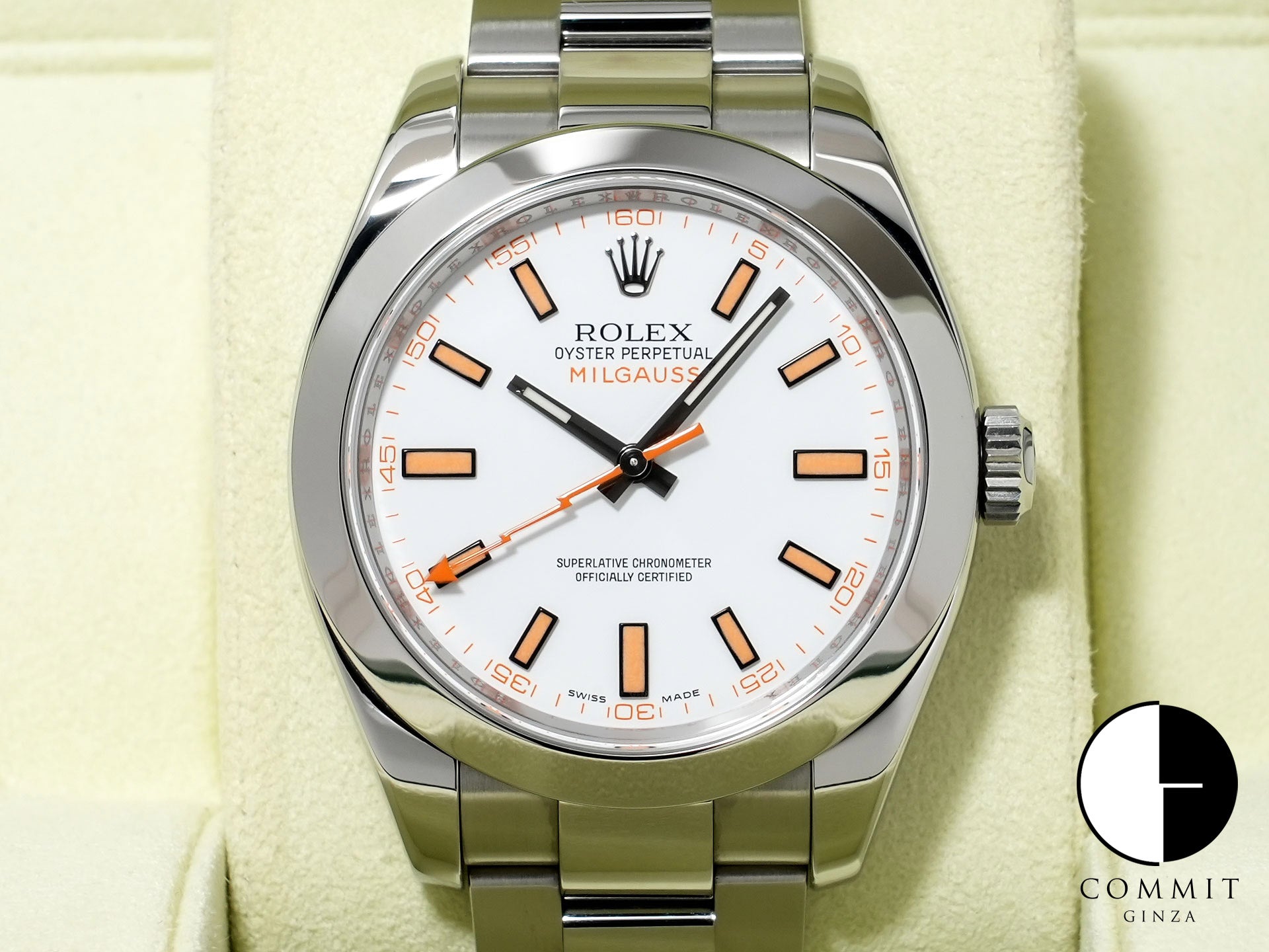 Rolex Milgauss Ref. 116400 Stainless Steel White Dial Pre-owned jmweghrp