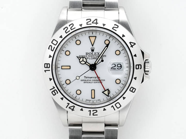 Rolex Explorer II TIFFANY&amp;CO. Ref. 16570 Stainless Steel White Dial Oyster Bracelet Pre-owned  vtyadmqb