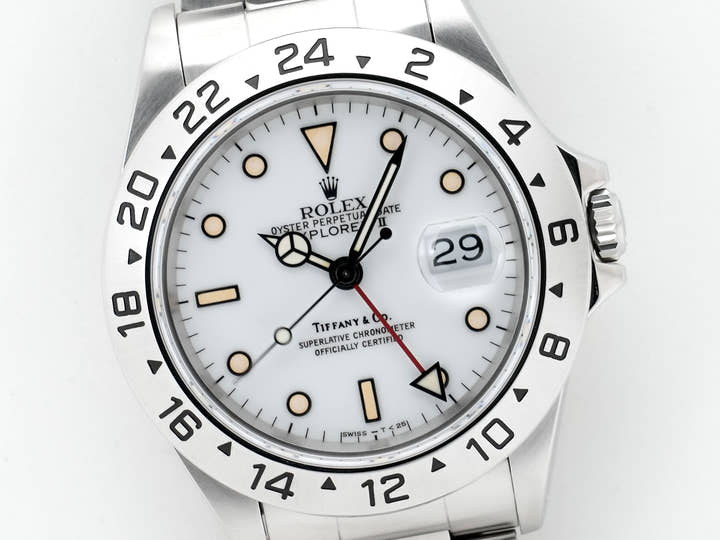 Rolex Explorer II TIFFANY&amp;CO. Ref. 16570 Stainless Steel White Dial Oyster Bracelet Pre-owned  vtyadmqb