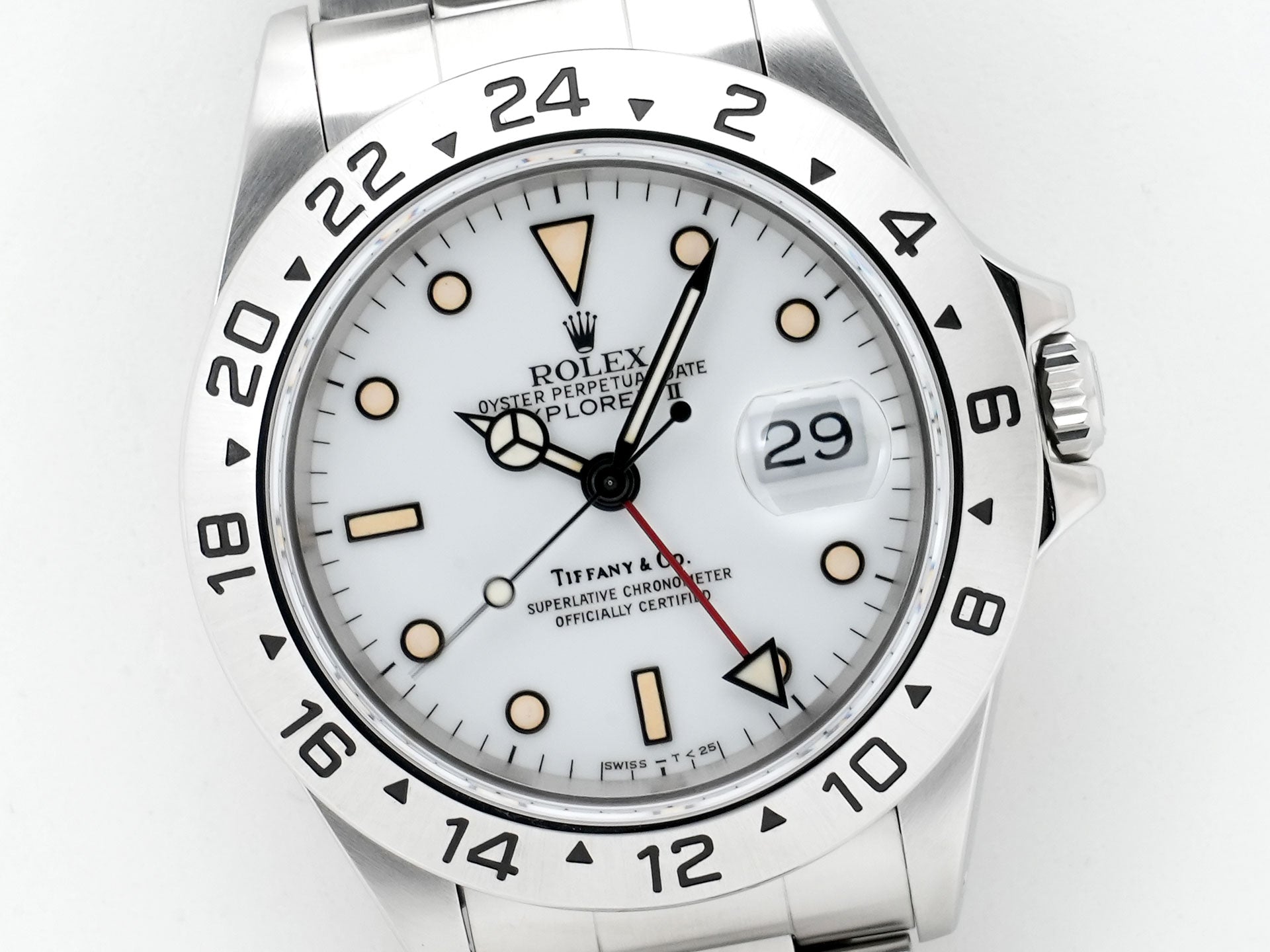 Rolex Explorer II TIFFANY&amp;CO. Ref. 16570 Stainless Steel White Dial Oyster Bracelet Pre-owned  vtyadmqb