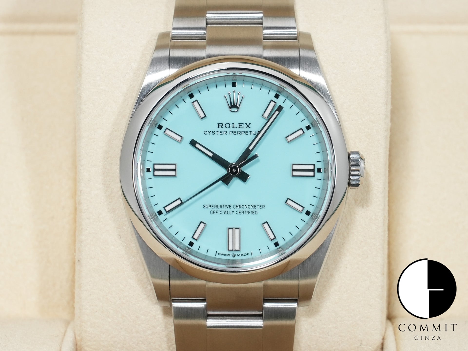ロレックス オイスターパーペチュアル36 Ref.126000 ステンレススチール ターコイズ文字盤 美品 atcx39fc