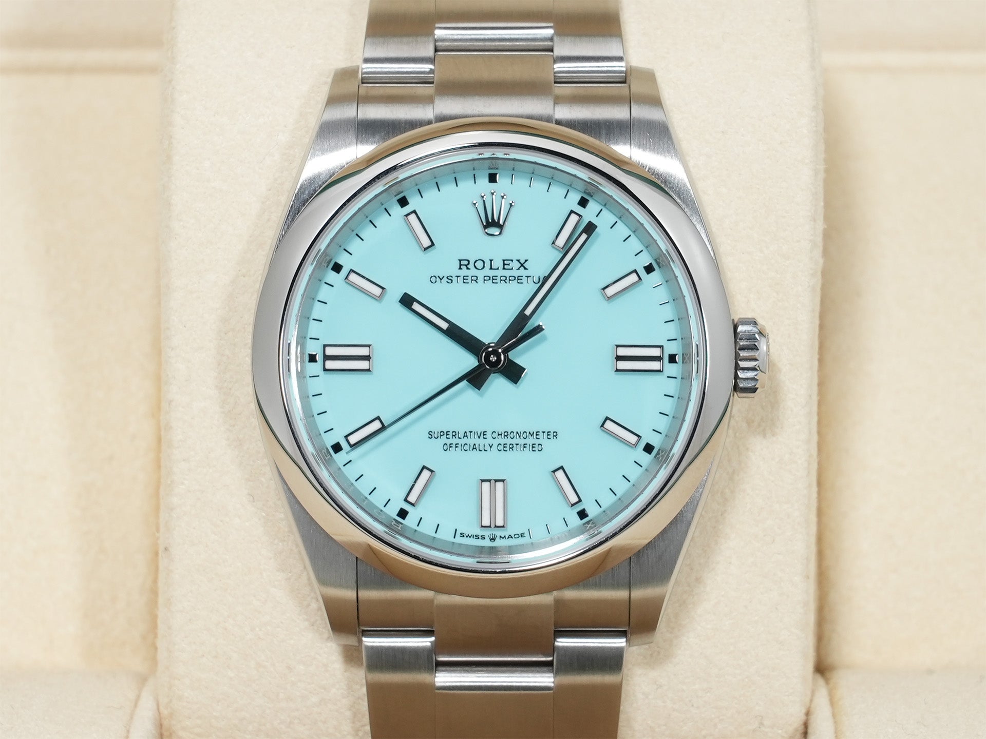 ロレックス オイスターパーペチュアル36 Ref.126000 ステンレススチール ターコイズ文字盤 美品 atcx39fc