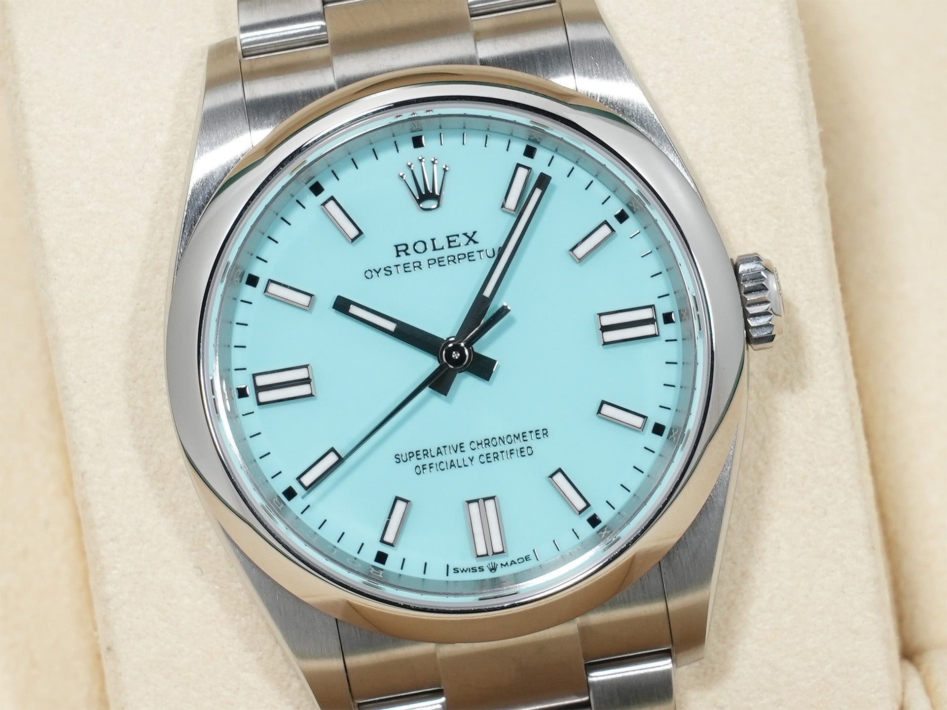 ロレックス オイスターパーペチュアル36 Ref.126000 ステンレススチール ターコイズ文字盤 美品 atcx39fc