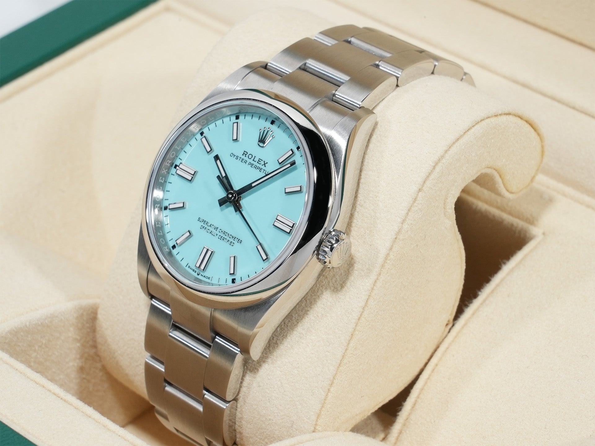 ロレックス オイスターパーペチュアル36 Ref.126000 ステンレススチール ターコイズ文字盤 美品 atcx39fc