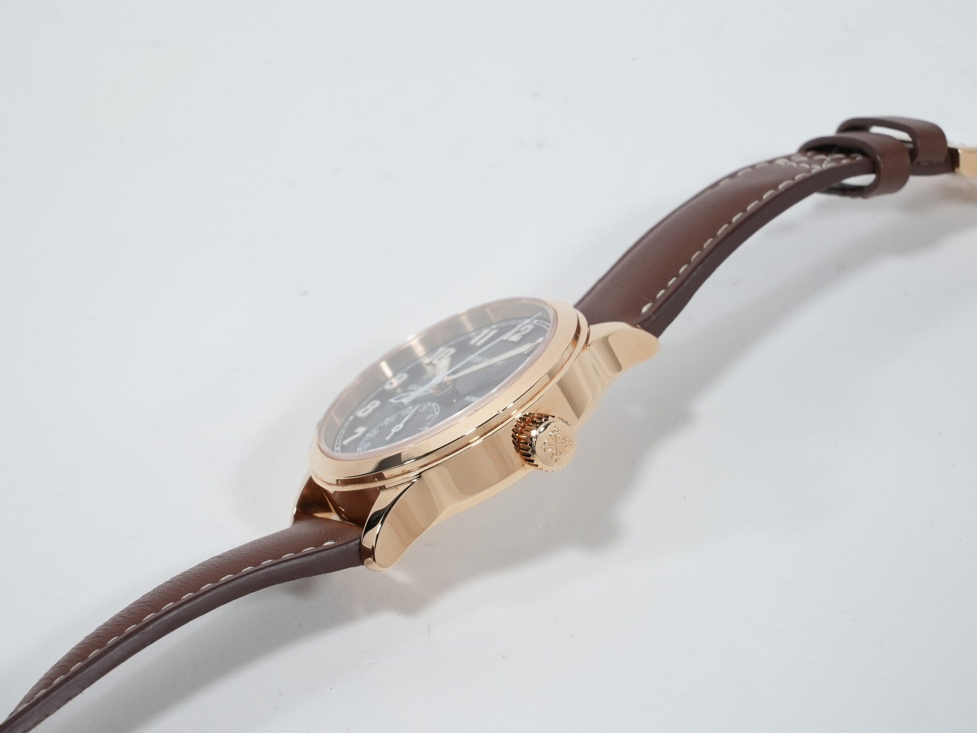 パテックフィリップ カラトラバ パイロット トラベルタイム Ref.7234R-001 ローズゴールド ブラウン文字盤 美中古 v46geafb