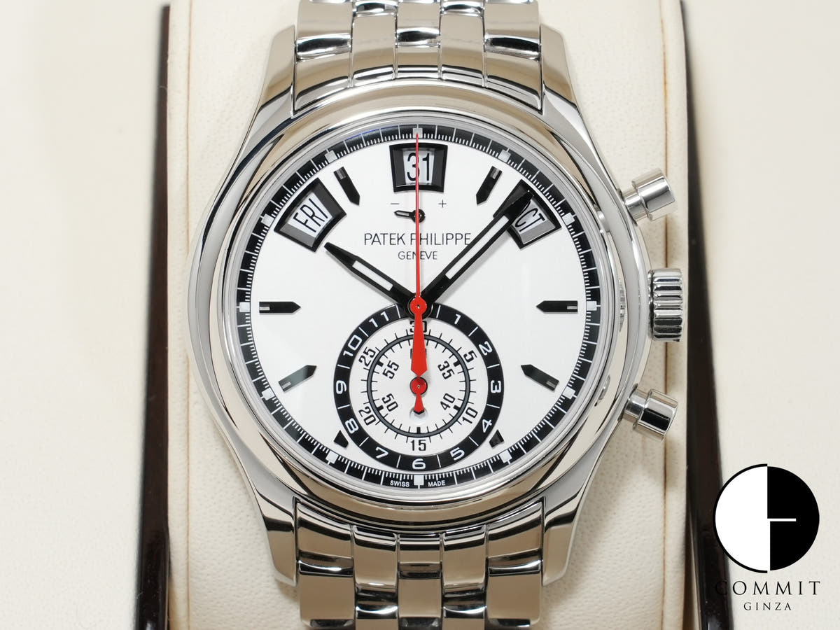 パテックフィリップ アニュアルカレンダー クロノグラフ Ref.5960/1A-001 ステンレススチール シルバー文字盤 中古 5whq4xwc