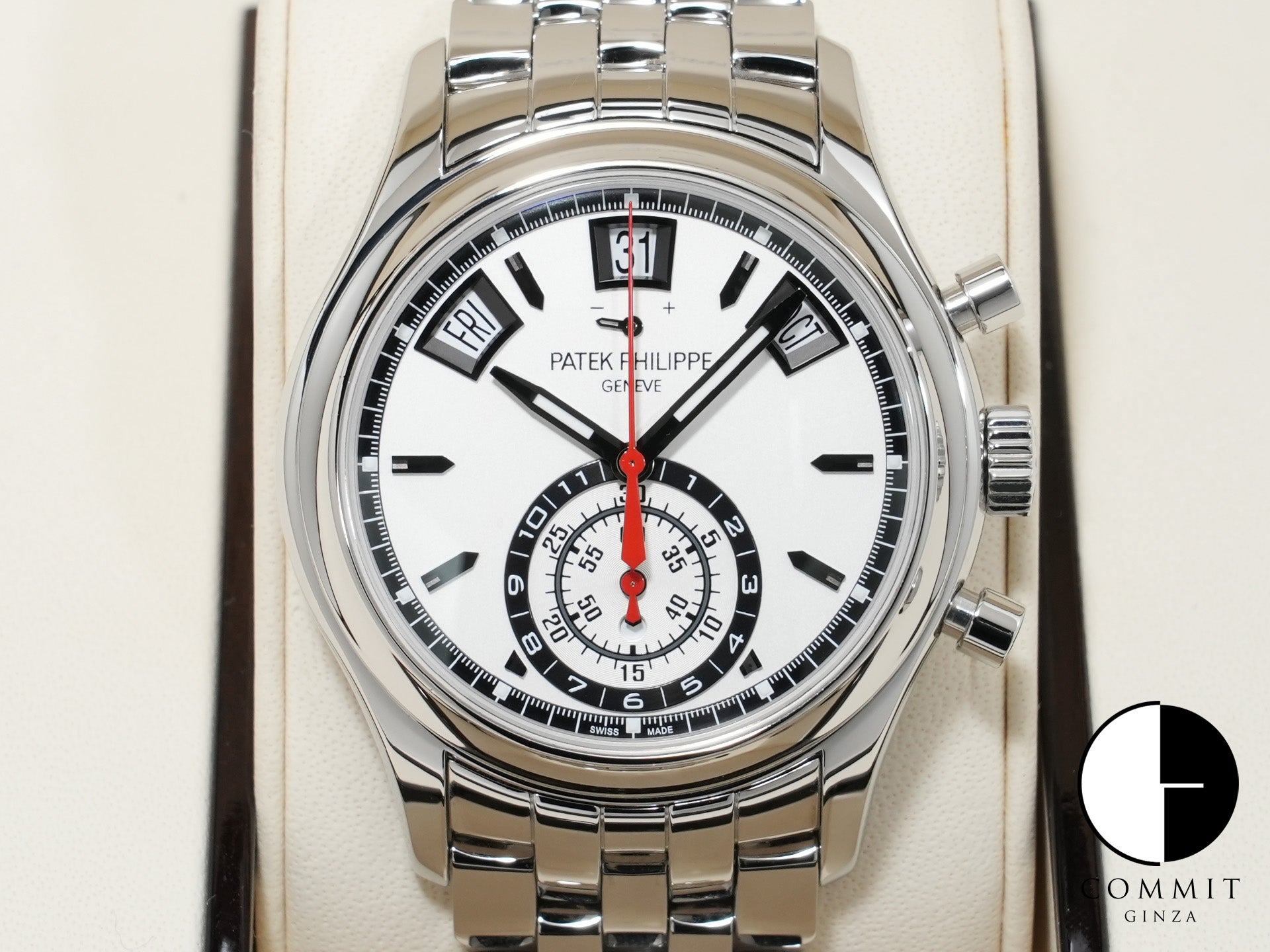 パテックフィリップ アニュアルカレンダー クロノグラフ Ref.5960/1A-001 ステンレススチール シルバー文字盤 中古 5whq4xwc