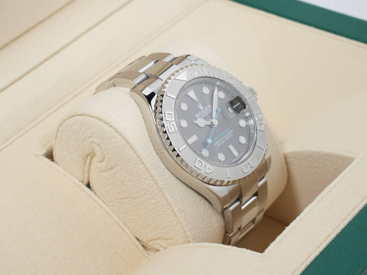 Rolex Yacht-Master 37 Ref. 268622 Stainless Steel/Platinum Slate Dial Excellent Condition ffywv8p4