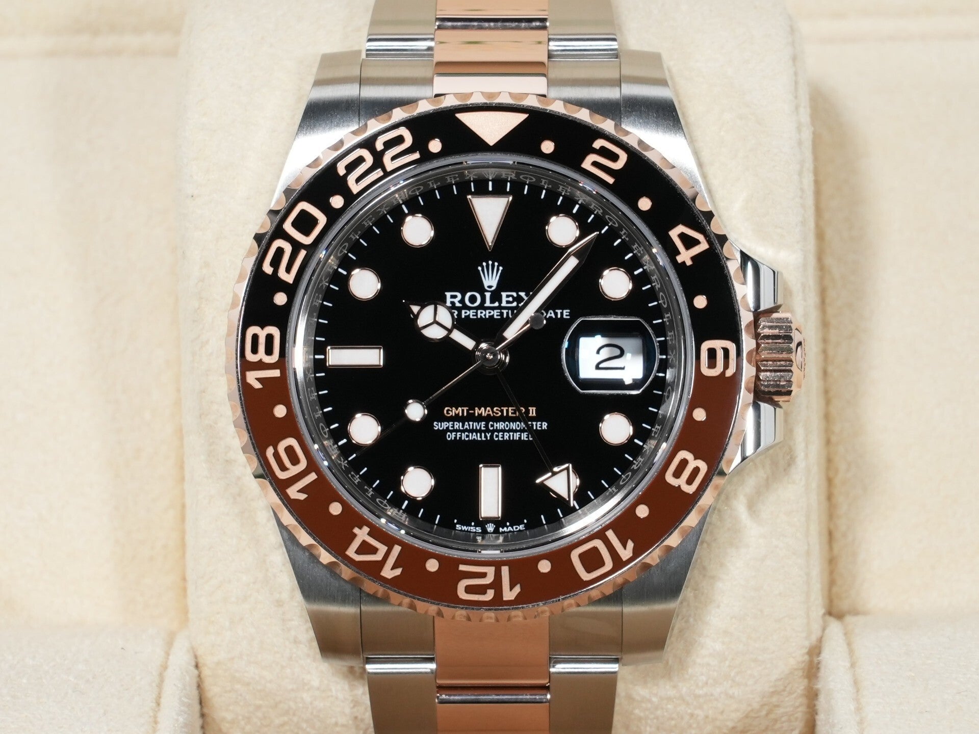 ロレックス GMTマスターII Ref.126711CHNR ステンレススチール/エバーローズゴールド ブラック文字盤 オイスターブレスレット 美中古 i33gkcka